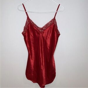 Vintage Victoria's Secret Gold Label Red Teddy Slip‎ Dress Lingerie Size M